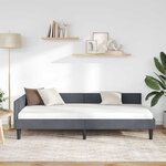 vidaXL Cadre de lit d'angle avec tête de lit Gris foncé 90 x 200 cm