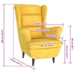 vidaXL Fauteuil jaune moutarde velours