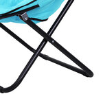 Loveuse fauteuil rond de jardin fauteuil lune papasan pliable grand confort 80L x 80l x 75H cm grand coussin fourni oxford bleu