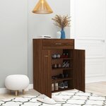 vidaXL Armoire à chaussures Chêne marron 60x35x84 cm Bois d'ingénierie