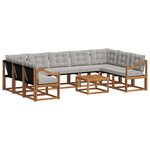 vidaXL Ensemble de canapés d'extérieur 10 pc Gris Naturel et Clair