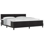 vidaXL Lit Box Spring avec Matelas Noir 200x200 cm Velours