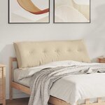 vidaXL Coussin de Dos Crème 140 x 50 cm Tissu en microfibre