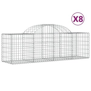 vidaXL Paniers à gabions arqués 8 Pièces 200x50x60/80 cm Fer galvanisé