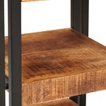 vidaXL Table de chevet Marron et Noir Bois de mangue massif