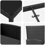 vidaXL Ensemble de salle à manger pour jardin 9 Pièces Noir polyrotin