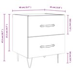 vidaXL Tables de chevet 2 Pièces noir 40x35x47 5 cm bois d’ingénierie
