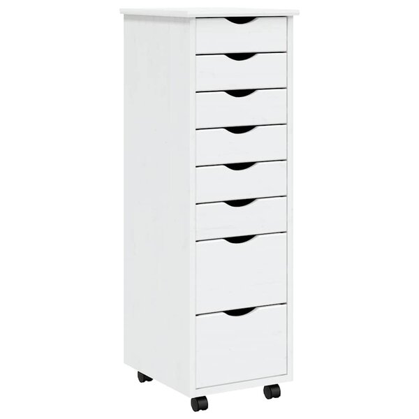 vidaXL Armoire roulante avec tiroirs MOSS blanc bois de pin solide