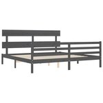 vidaXL Cadre de lit sans matelas gris 200x200 cm bois massif