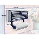 Dérouleur mural Parat Royal 25793 inox pour 3 rouleaux  lames tranchantes  blanc