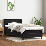 vidaXL Sommier à lattes de lit avec matelas noir 80x220 cm velours