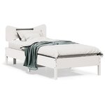 vidaXL Cadre de lit sans matelas blanc 75x190 cm bois de pin massif