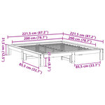 vidaXL Cadre de lit sans matelas cire marron 200x200cm bois pin massif