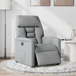 vidaXL Fauteuil inclinable électrique Gris clair Tissu