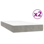 vidaXL Sommier à lattes de lit et matelas Gris clair 200x200cm Velours