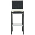 Vidaxl ensemble de bar de jardin 5 pièces et coussins résine tressée noir