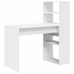 vidaXL Bureau avec étagère Blanc 113 x 54 x 120 cm Bois d'ingénierie