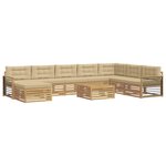 vidaXL Ensemble de canapés d'extérieur 9 Pièces Blanc et Beige