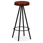 vidaXL Ensemble de bar 3 Pièces Bois massif recyclé et cuir véritable