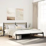 vidaXL Cadre de lit en métal sans matelas chêne sonoma 193x203 cm