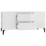 vidaXL Meuble TV Blanc brillant 102x44 5x50 cm Bois d'ingénierie