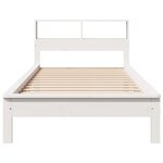 vidaXL Lit bibliothèque sans matelas blanc 90x200cm bois de pin massif