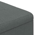 vidaXL Pouf de rangement avec coussin Gris foncé 80 x 80 x 45 cm tissu
