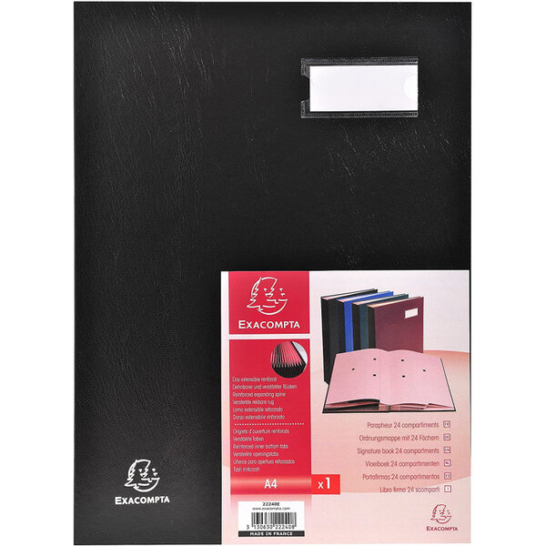 Parapheur 24 Compartiments Noir 24 X 32 Cm - Exacompta