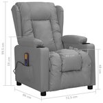 vidaXL Fauteuil de massage Gris Similicuir