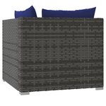 Vidaxl salon de jardin 11 pièces avec coussins résine tressée gris