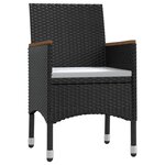 vidaXL Ensemble à manger de jardin avec coussins 9 Pièces noir