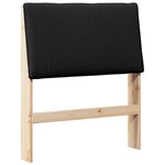 vidaXL Tête de lit capitonnée Noir 75 cm Pin massif