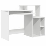vidaXL Bureau avec Rangement avec étagère Blanc 120.5 x 44 x 88.5 cm