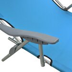 vidaXL Chaise longue avec auvent acier bleu