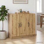 vidaXL Buffet Chêne artisanal 89 x 34 5 x 77 cm Bois d'ingénierie