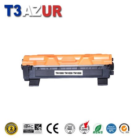 Toner compatible avec Brother TN1050 pour Brother DCP1510  DCP1512  DCP1610W  DCP1612W - 1 000 pages - T3AZUR