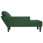 vidaXL Chaise longue avec coussin vert foncé tissu en velours côtelé