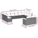 vidaXL Salon de jardin 12 Pièces avec coussins noir résine tressée