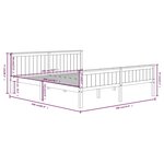 vidaXL Cadre de lit Gris Bois de pin massif 180x200 cm