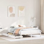 vidaXL Cadre de lit sans matelas blanc 140x200 cm bois de pin massif