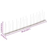 vidaXL Ensemble de 20 pointes à 2 rangées contre oiseaux Inox 10 m