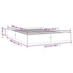 vidaXL Cadre de lit Marron miel Bois massif 120x190 cm Petit Double