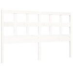 vidaXL Cadre de lit avec tête de lit blanc King Size bois massif