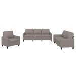 vidaXL Ensemble de canapés 3 Pièces avec coussins Taupe Tissu
