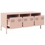 vidaXL Meuble TV rose 101 5x39x43 5 cm acier laminé à froid