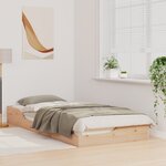 vidaXL Cadre de lit surélevé Marron 100 x 210 cm Bois massif en pin