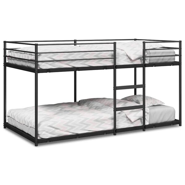 VidaXL Lit superposé sans matelas noir 90x190 cm acier