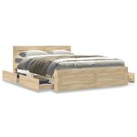 vidaXL Cadre de lit 2 Pièces Sonoma 137 x 188 cm Bois d'ingénierie