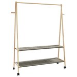 vidaXL Porte-vêtements et étagères roulettes 132x45 5x155 5cm bambou