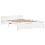 vidaXL Cadre de lit Blanc Bois massif 140x200 cm